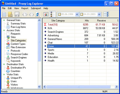 Proxy Log Explorer screenshot