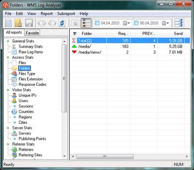 Log Analyzer for analysis Microsoft Windows Media Services server raw log files. good Screen Shot